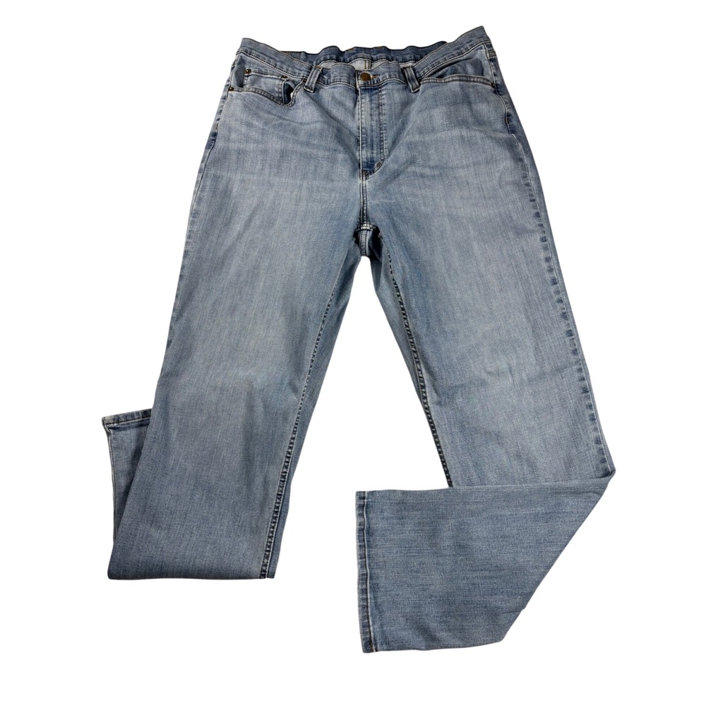 LL Bean 1912 Heritage Jeans Mens 38x32 Light Wash CoolMax Denim Straight Leg